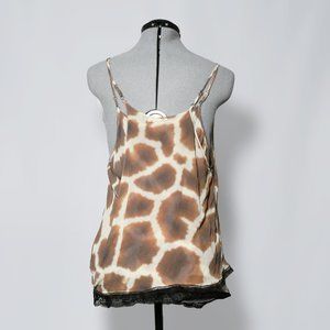 Silk-Chiffon Lace Giraffe Camisole